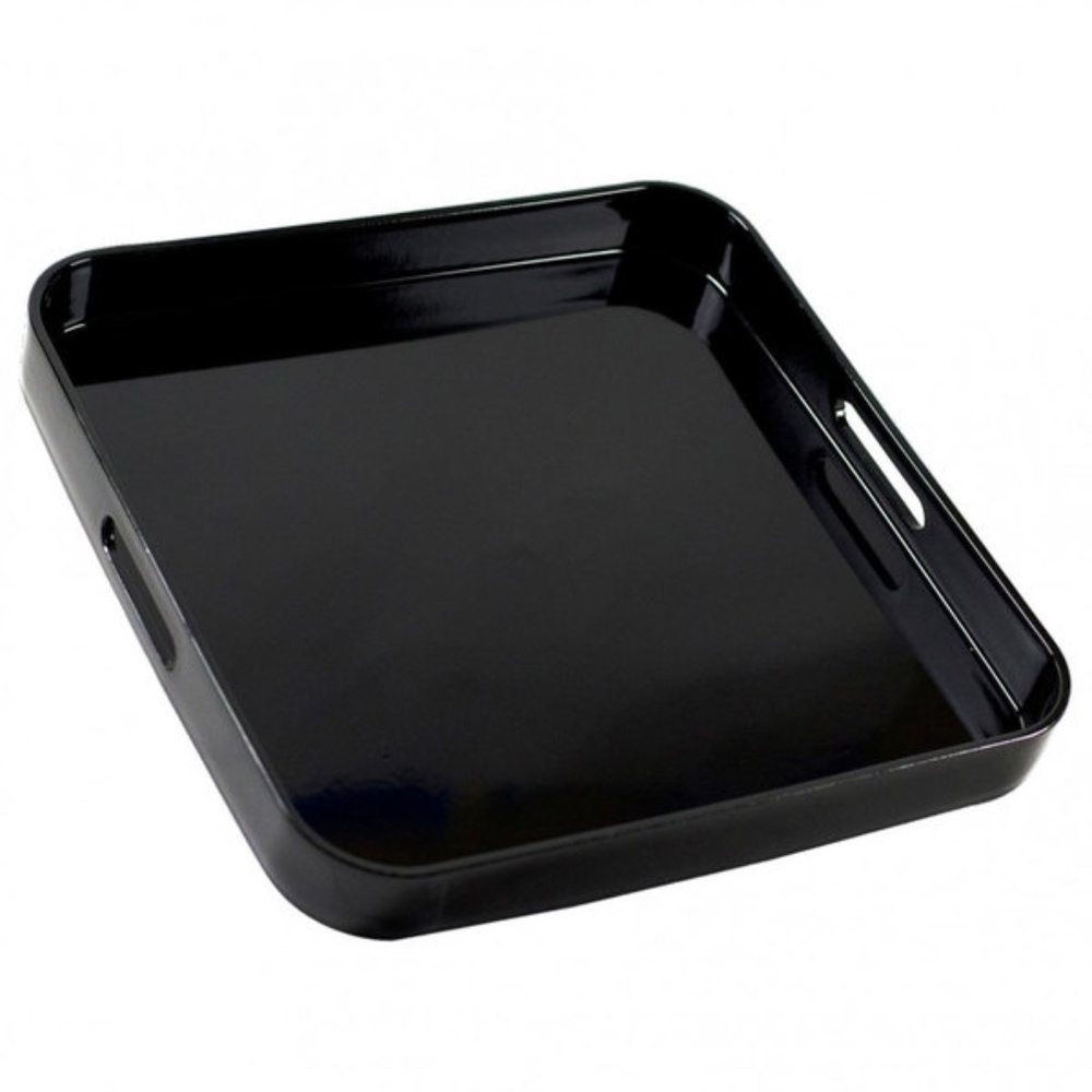 HP💝10 Strawberry St tray in black side handles sz 13.5" square